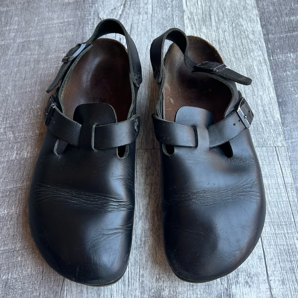 birkenstock tokio super grip size L10/M8 black leather